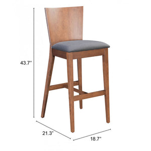 Ambrose Bar Chair (Set of 2) - Walnut & Dark Gray