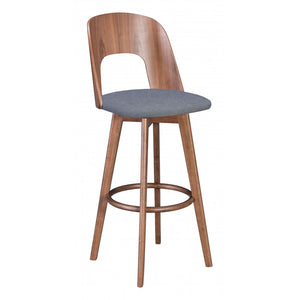Anton Barstool (Set of 2) - Walnut & Dark Gray