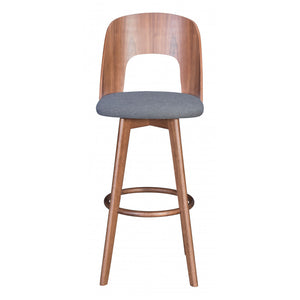 Anton Barstool (Set of 2) - Walnut & Dark Gray