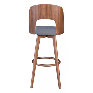Anton Barstool (Set of 2) - Walnut & Dark Gray
