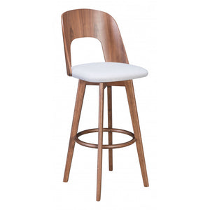 Anton Barstool (Set of 2) - Walnut & Light Gray