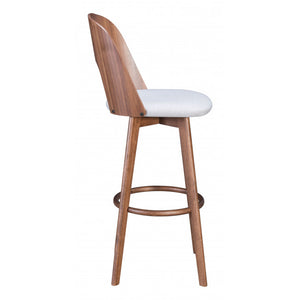 Anton Barstool (Set of 2) - Walnut & Light Gray
