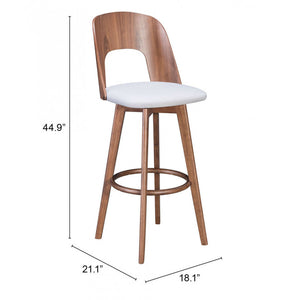 Anton Barstool (Set of 2) - Walnut & Light Gray