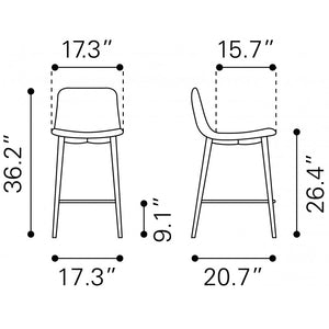 Tangiers Counter Chair Taupe (Set of 2) - Taupe