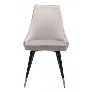 Piccolo Dining Chair Gray Velvet (Set of 2) - Gray