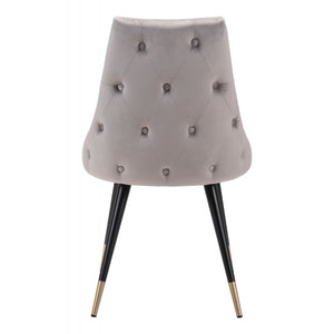 Piccolo Dining Chair Gray Velvet (Set of 2) - Gray