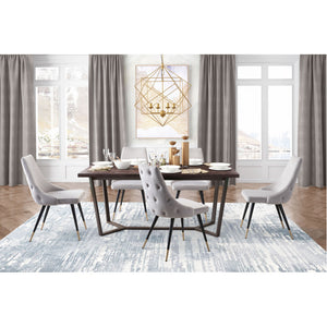 Piccolo Dining Chair Gray Velvet (Set of 2) - Gray