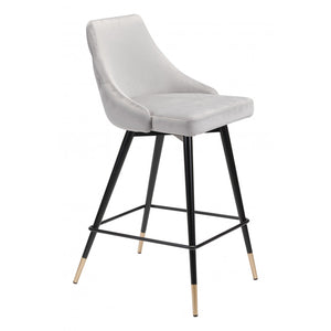 Piccolo Counter Chair Gray Velvet  - Gray