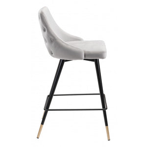 Piccolo Counter Chair Gray Velvet  - Gray