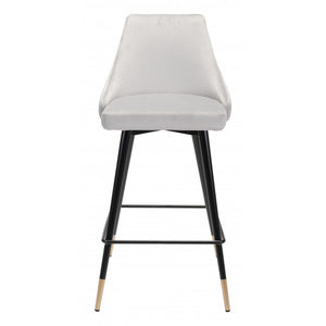 Piccolo Counter Chair Gray Velvet  - Gray