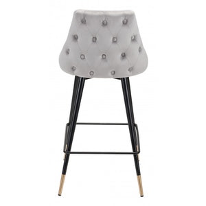 Piccolo Counter Chair Gray Velvet  - Gray