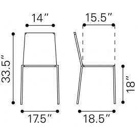Alex Dining Chair White (Set of 4) - White