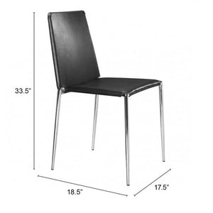 Alex Dining Chair Black (Set of 4) - Black