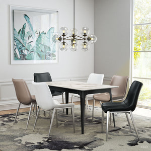 Magnus Dining Chair Black & Brushed Stainless Steel (Set of 2) - Black & Brushed Stainless Steel