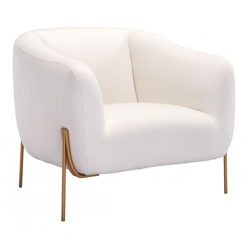Micaela Arm Chair Ivory & Gold - Ivory & Gold