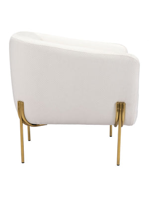 Micaela Arm Chair Ivory & Gold