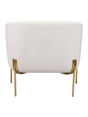 Micaela Arm Chair Ivory & Gold