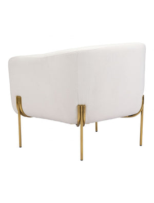 Micaela Arm Chair Ivory & Gold