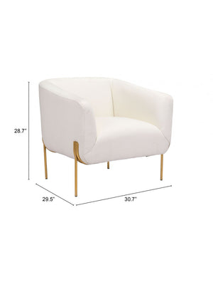 Micaela Arm Chair Ivory & Gold