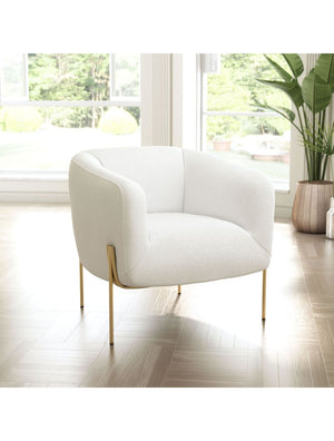Micaela Arm Chair Ivory & Gold
