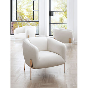 Micaela Arm Chair Ivory & Gold - Ivory & Gold