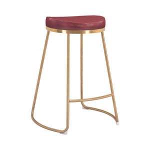 Bree Counter Stool Burgundy  (Set of 2) - Burgundy