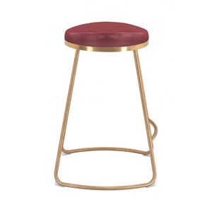 Bree Counter Stool Burgundy  (Set of 2) - Burgundy