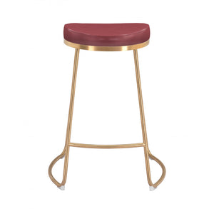 Bree Counter Stool Burgundy  (Set of 2) - Burgundy