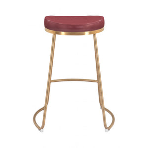 Bree Counter Stool Burgundy  (Set of 2) - Burgundy