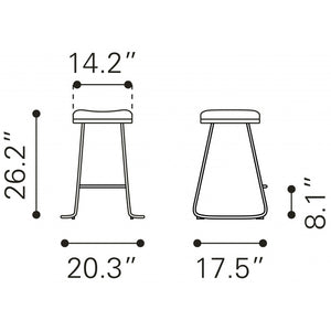 Bree Counter Stool White (Set of 2) - White