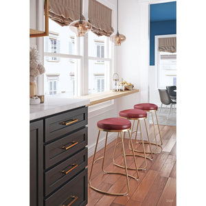 Bree Counter Stool Burgundy  (Set of 2) - Burgundy