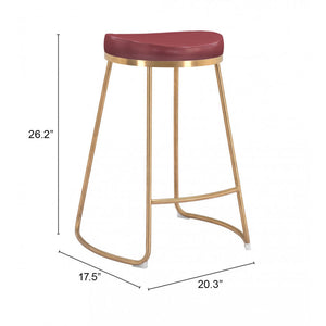 Bree Counter Stool Burgundy  (Set of 2) - Burgundy