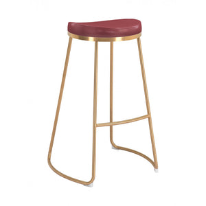 Bree Barstool Burgundy (Set of 2) - Burgundy