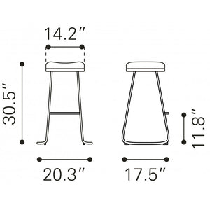 Bree Barstool Burgundy (Set of 2) - Burgundy