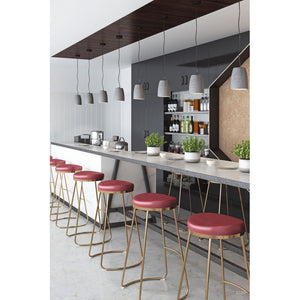 Bree Barstool Burgundy (Set of 2) - Burgundy