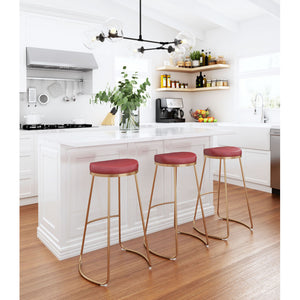 Bree Barstool Burgundy (Set of 2) - Burgundy