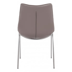 Magnus Dining Chair Gray & Brushed Stainless Steel (Set of 2) - Gray & Brushed Stainless Steel