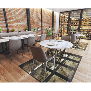 Magnus Dining Chair Gray & Brushed Stainless Steel (Set of 2) - Gray & Brushed Stainless Steel