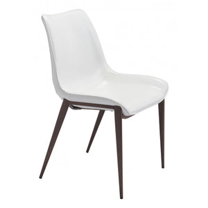 Magnus Dining Chair White & Walnut (Set of 2) - White & Walnut