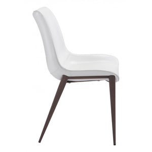 Magnus Dining Chair White & Walnut (Set of 2) - White & Walnut