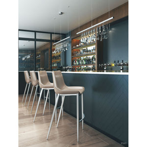Magnus Bar Chair Gray & Brushed Stainless Steel (Set of 2) - Gray & Brushed Stainless Steel