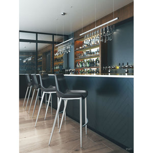 Magnus Bar Chair Black & Brushed Stainless Steel (Set of 2) - Black & Brushed Stainless Steel