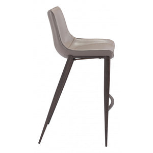 Magnus Bar Chair Gray & Walnut (Set of 2) - Gray & Walnut