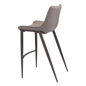 Magnus Bar Chair Gray & Walnut (Set of 2) - Gray & Walnut