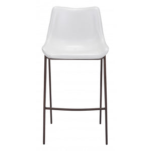 Magnus Bar Chair White & Walnut (Set of 2) - White & Walnut