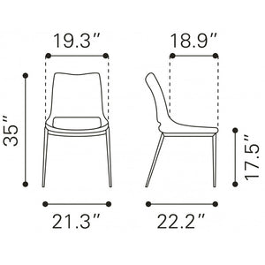 Ace Walnut Dining Chair (Set of 2) - Gray