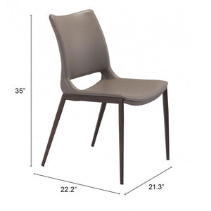 Ace Walnut Dining Chair (Set of 2) - Gray