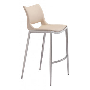 Ace Brushed Stainless Steel Bar Chair (Set of 2) - Blush Pink