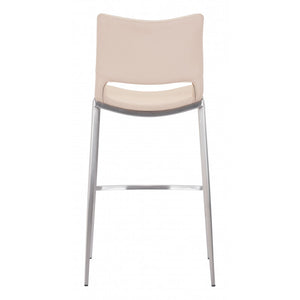 Ace Brushed Stainless Steel Bar Chair (Set of 2) - Blush Pink
