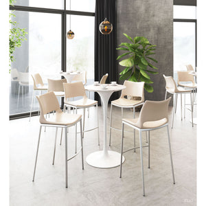 Ace Brushed Stainless Steel Bar Chair (Set of 2) - Blush Pink